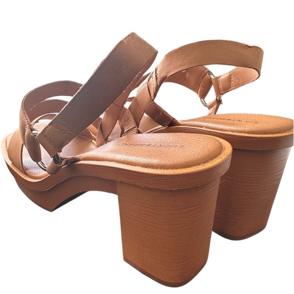 NEW LUCKY BRAND WOMEN’S MARSELINA STRAPPY BLOCK HEEL OPEN TOE SANDAL SIZE 9.5M - Picture 4 of 9